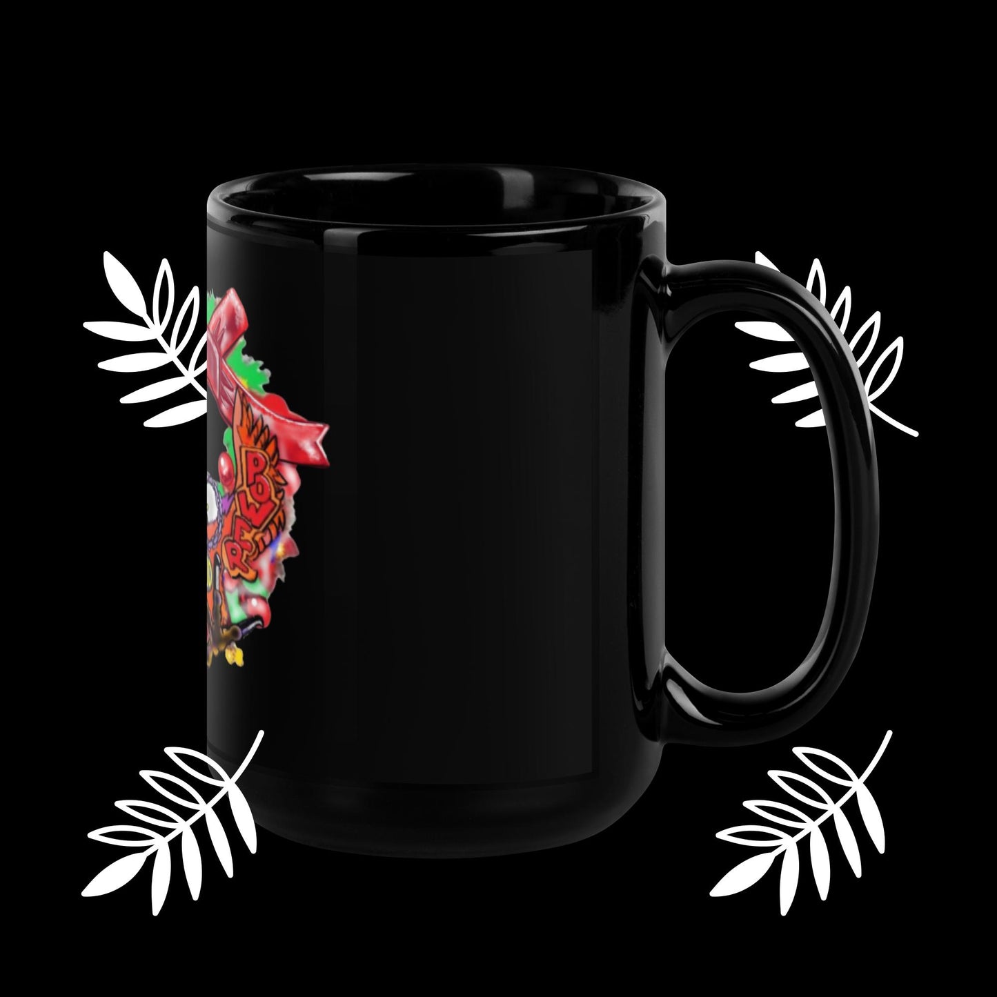 Higher power Black Glossy Mug