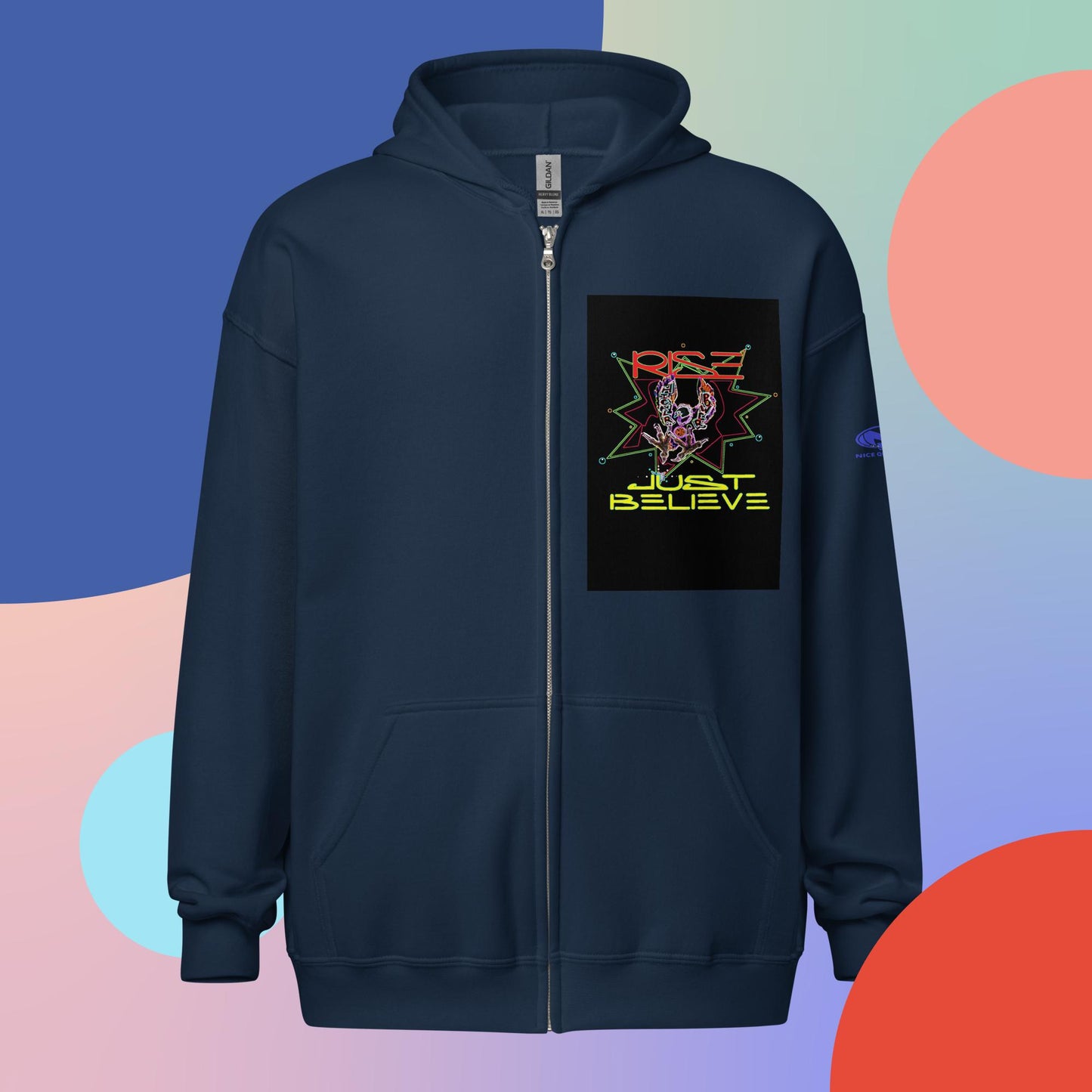 Sudadera unisex con capucha y cremallera de mezcla pesada