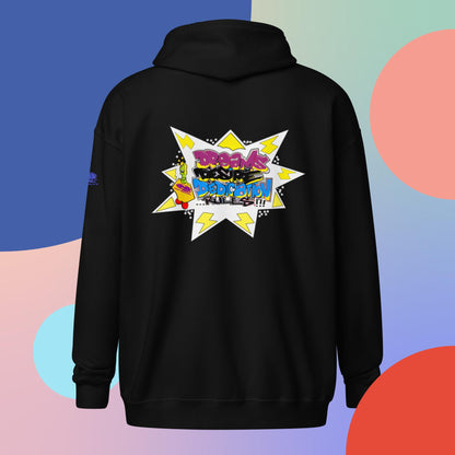 Sudadera unisex con capucha y cremallera de mezcla pesada