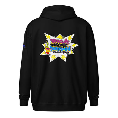 Sudadera unisex con capucha y cremallera de mezcla pesada