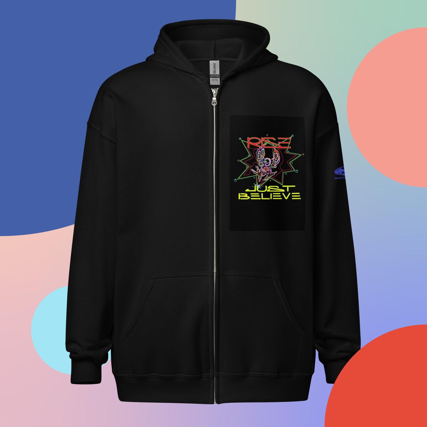 Sudadera unisex con capucha y cremallera de mezcla pesada