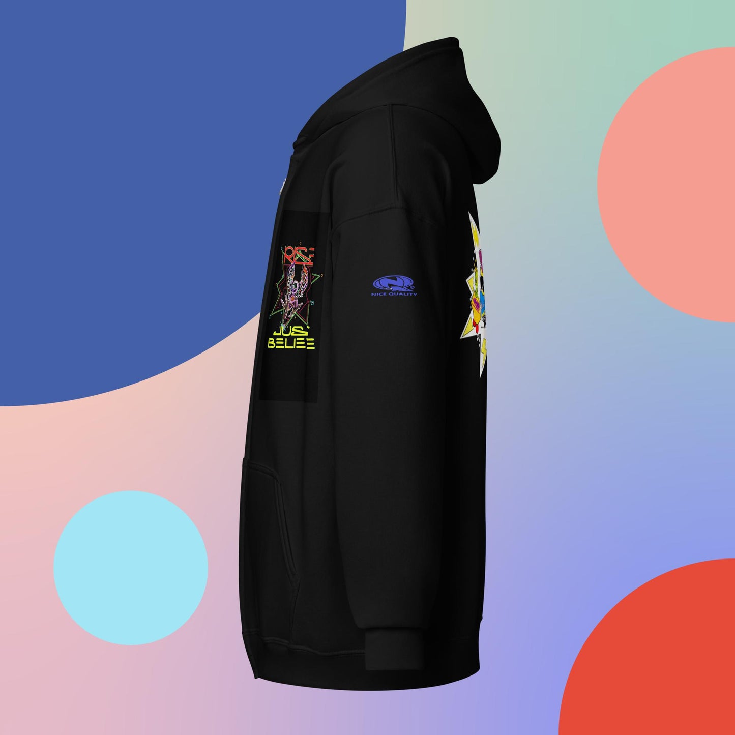 Sudadera unisex con capucha y cremallera de mezcla pesada