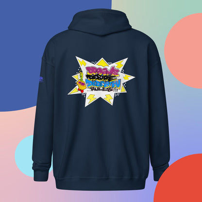 Sudadera unisex con capucha y cremallera de mezcla pesada