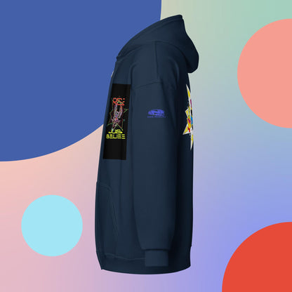 Sudadera unisex con capucha y cremallera de mezcla pesada