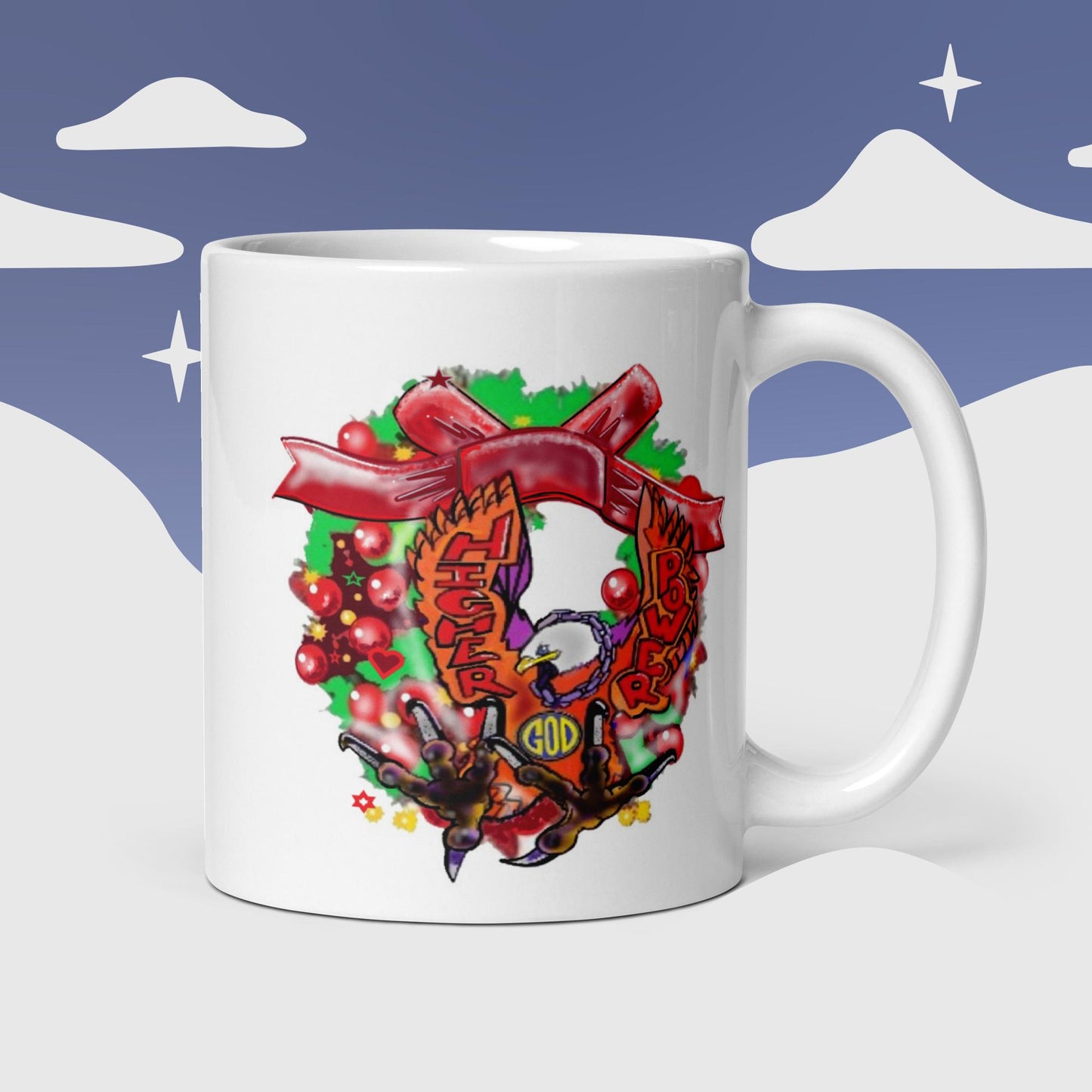 White glossy mug