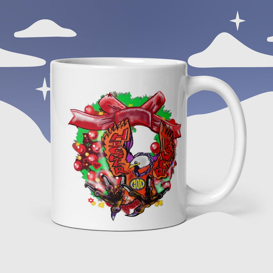 White glossy mug