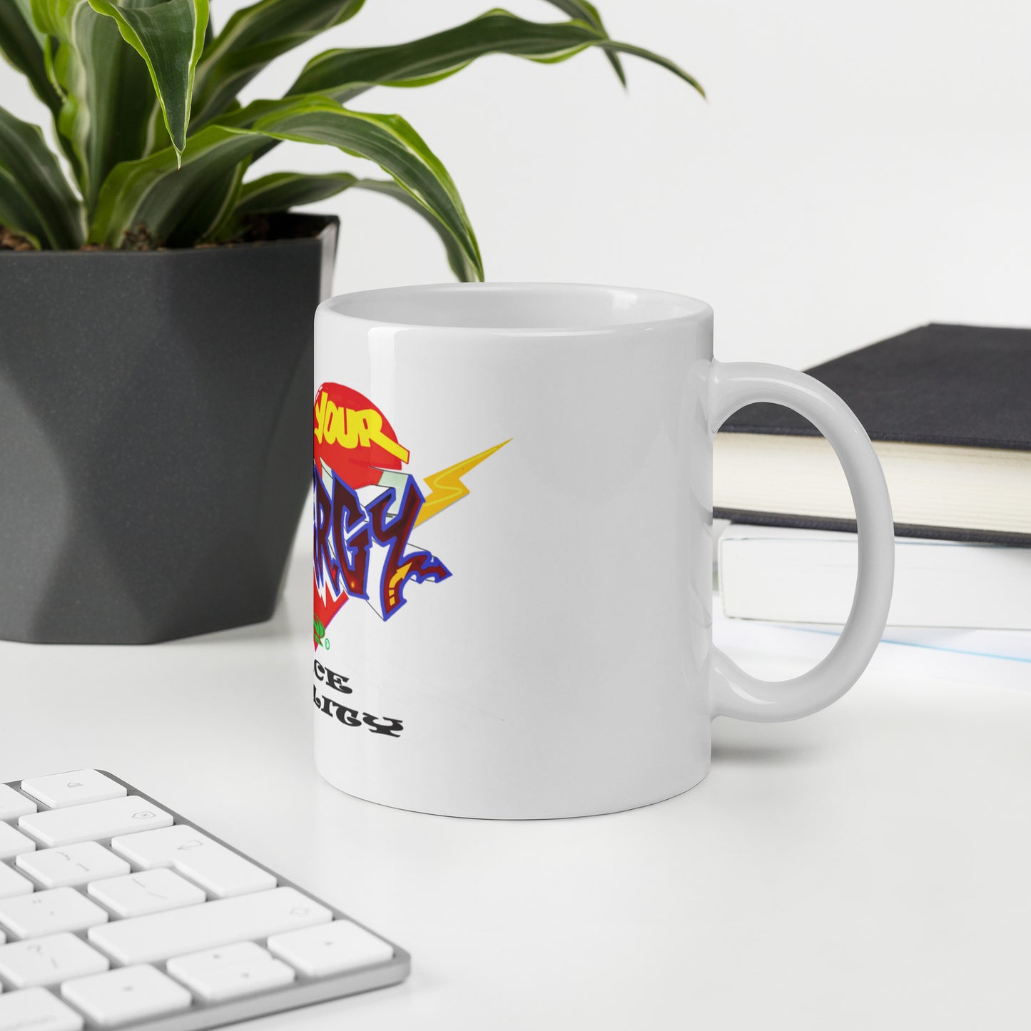 White glossy mug