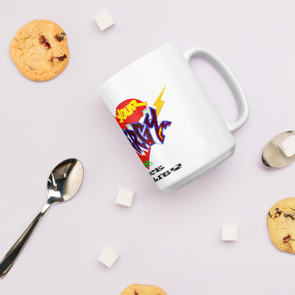 White glossy mug