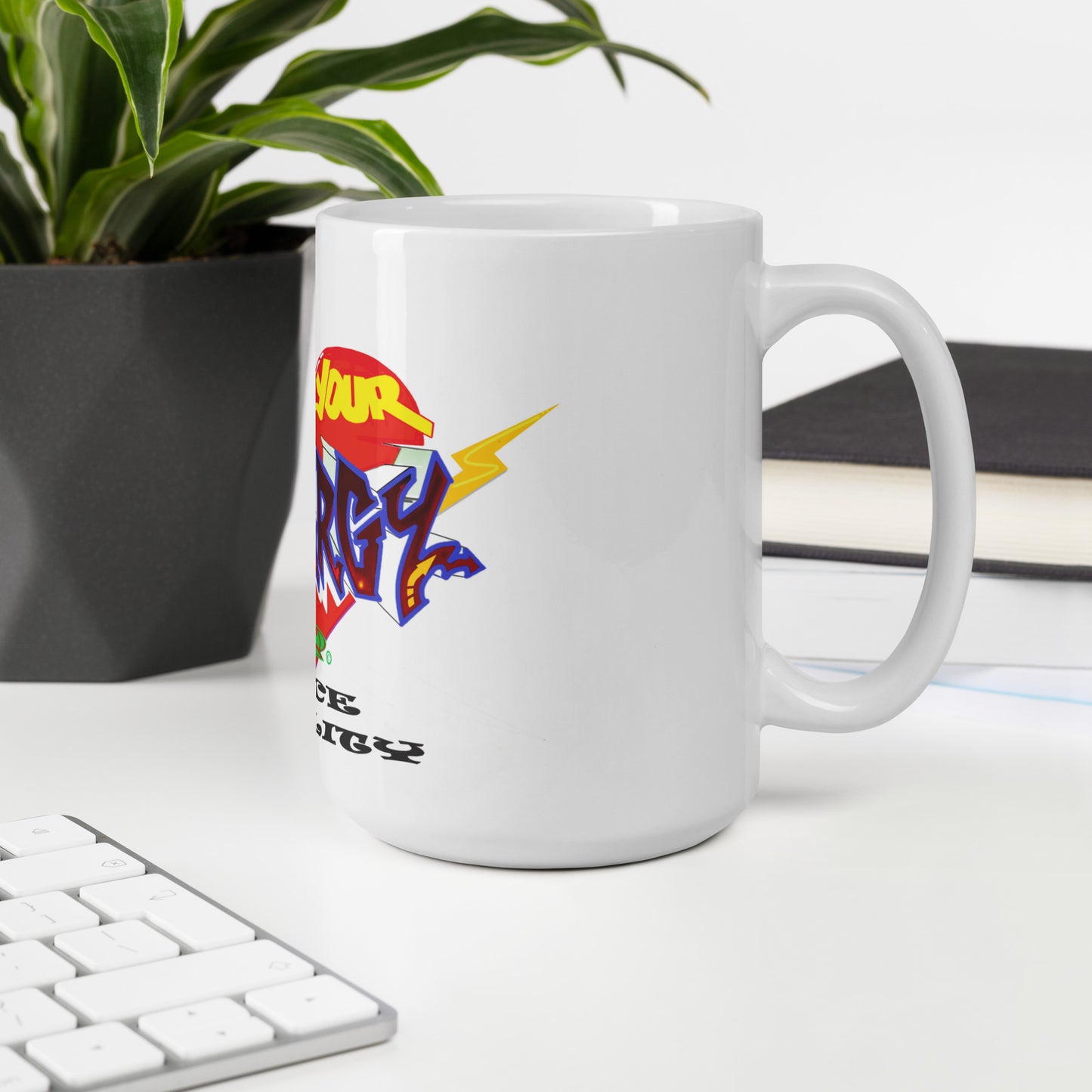 White glossy mug
