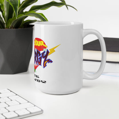 White glossy mug