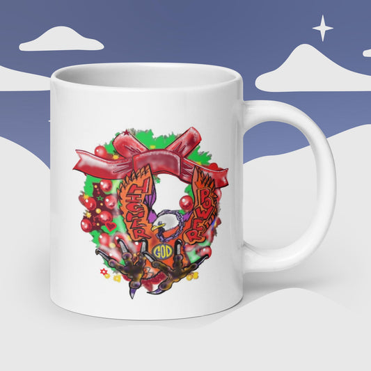 White glossy mug