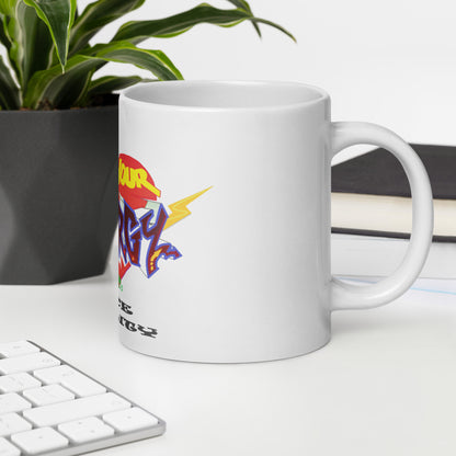White glossy mug